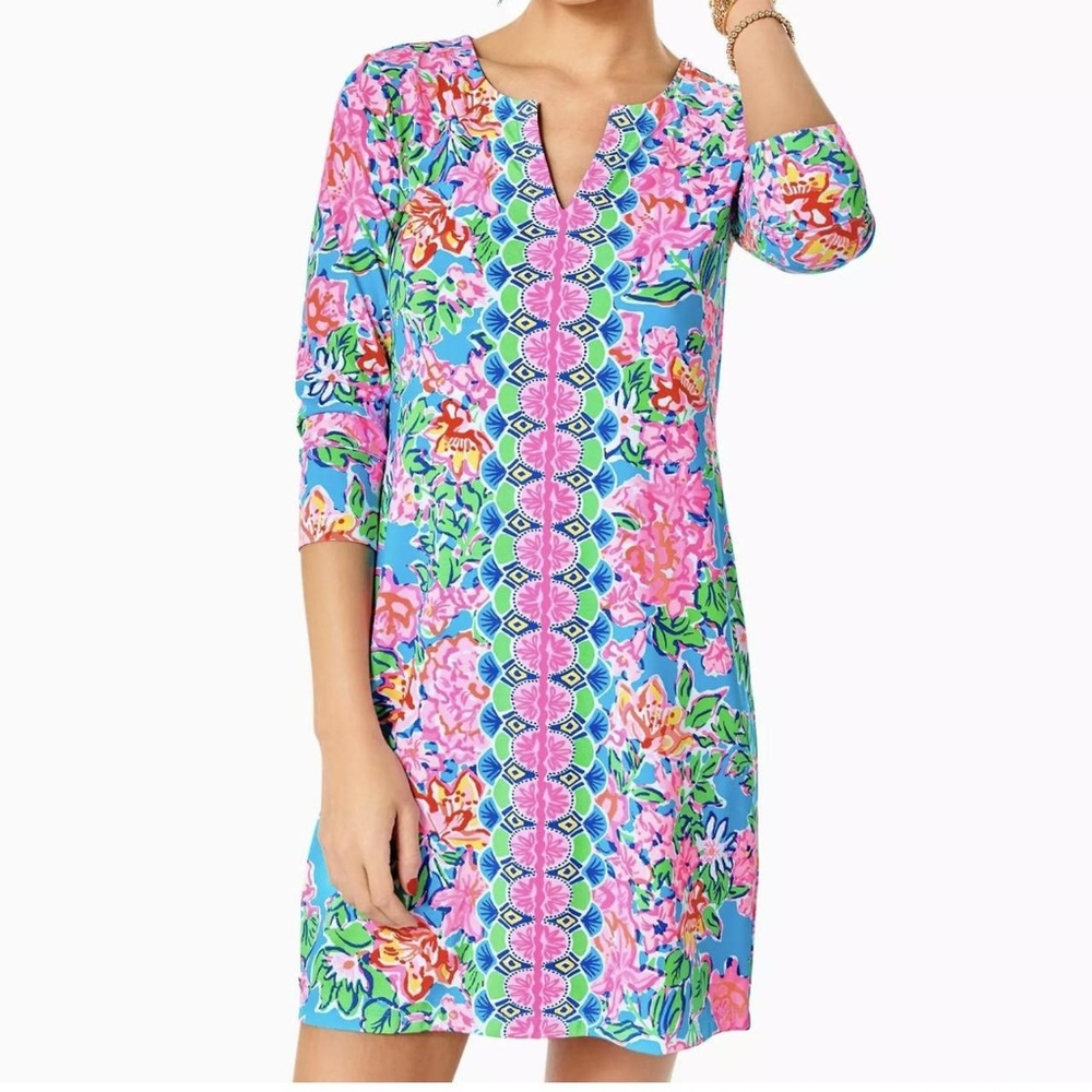 🌴 EUC Lilly Pulitzer UPF 50 Nadine Chilly Lilly in Rose to the Occasion - Large